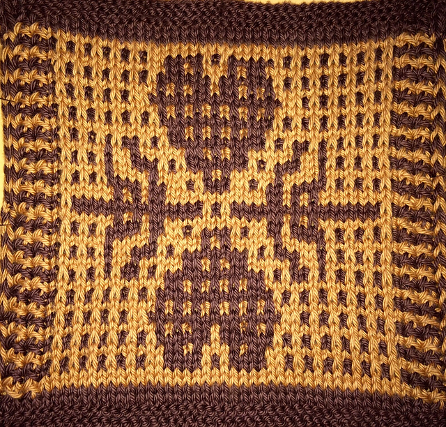 Dishcloth Mosaic #17, Mirror Hearts