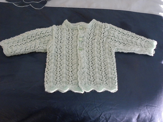 Design 5 - Lacy Cardigan, Hat, and Booties