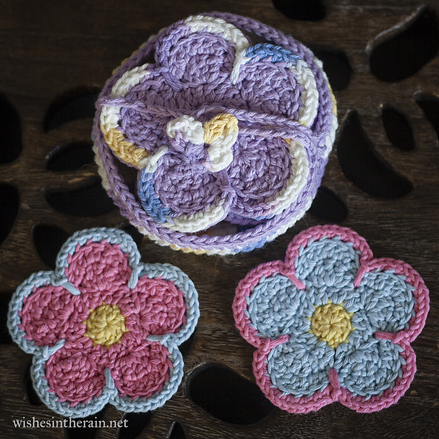 Sunshine Flower Coasters and Holder