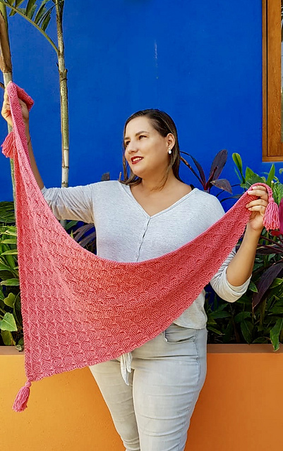 Butterfly Stitch Knitted Shawl