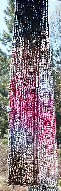 One Skein Tilting Blocks Lace Scarf