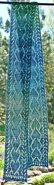 One Skein Heart Lace Scarf