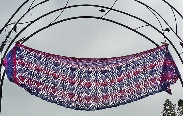 Hearts and Flowers Lace Shawl