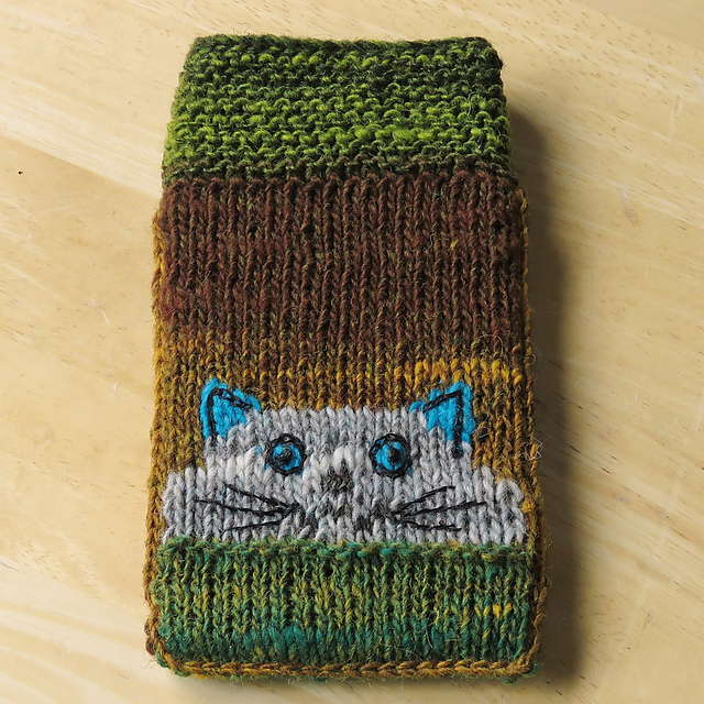 Curious Cat cell phone cozy