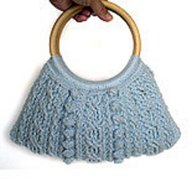 Crocheted Cotton Cable Purse