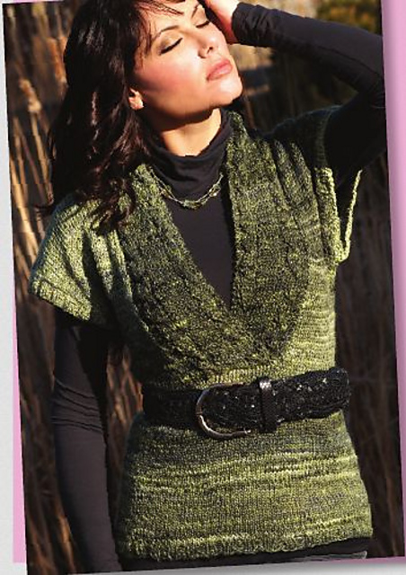 Layering Vest with Cabled V-Neck