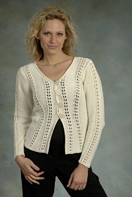 Shaped Cardigan with Lace Inserts