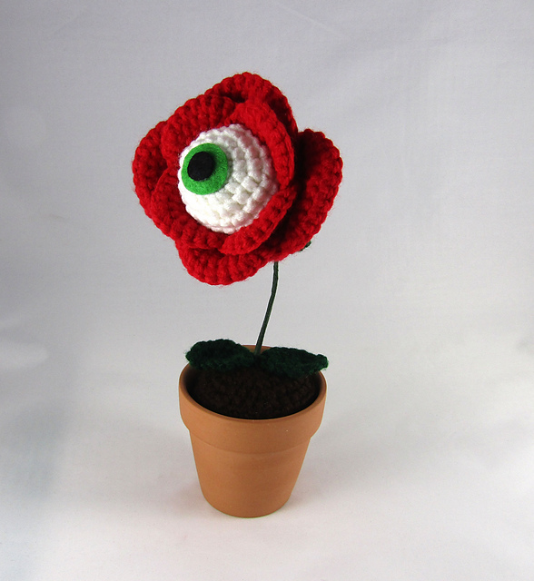 Red Rose with Eyeball Center