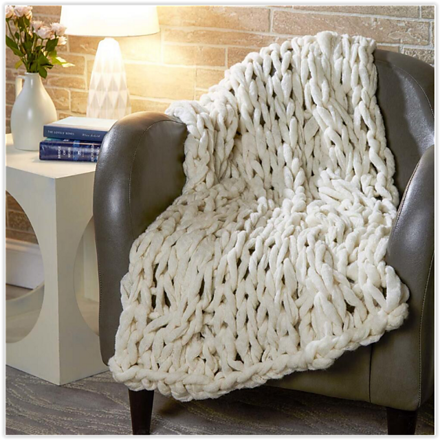 Cloudy Cable Blanket