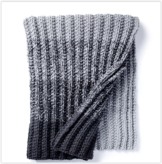 Ravelry Ombre Ridge Blanket pattern by Yarnspirations Design Studio