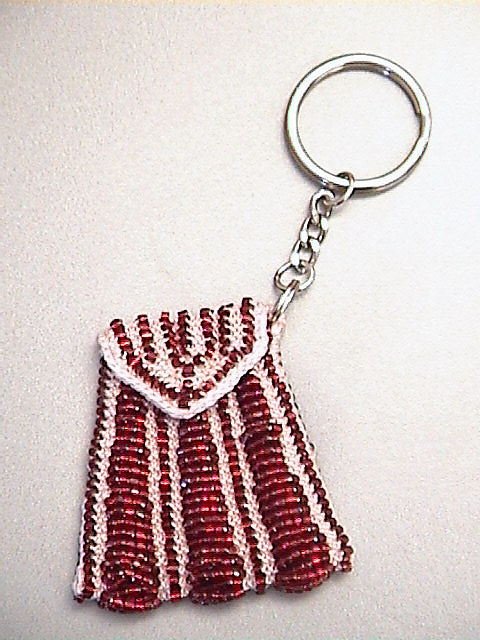 Bead Knitted Keychain Purse