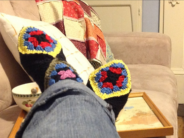 Granny square slippers