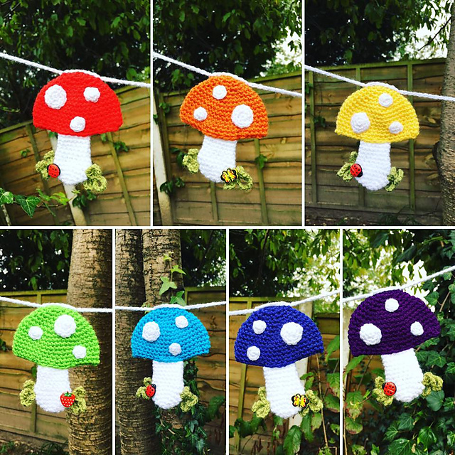 Rainbow Toadstool Bunting