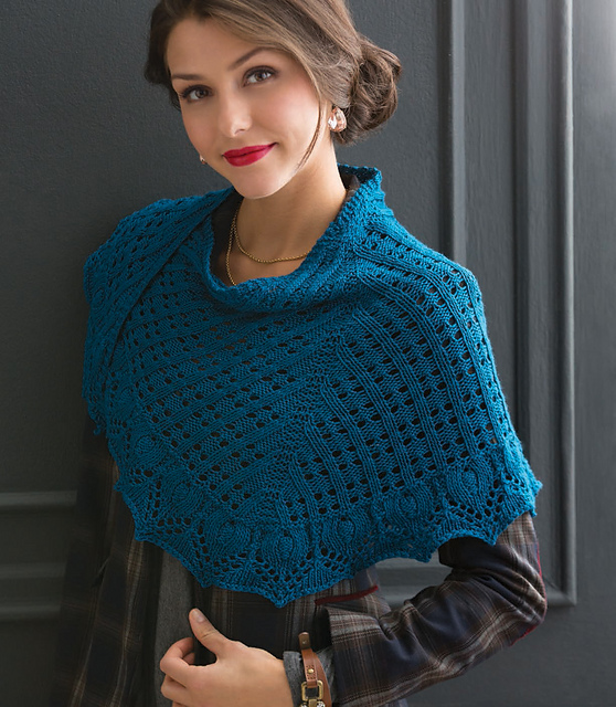Cable and Eyelet Shawl