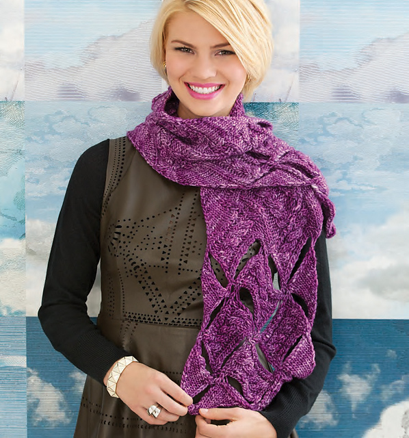 Cabled Openwork Scarf