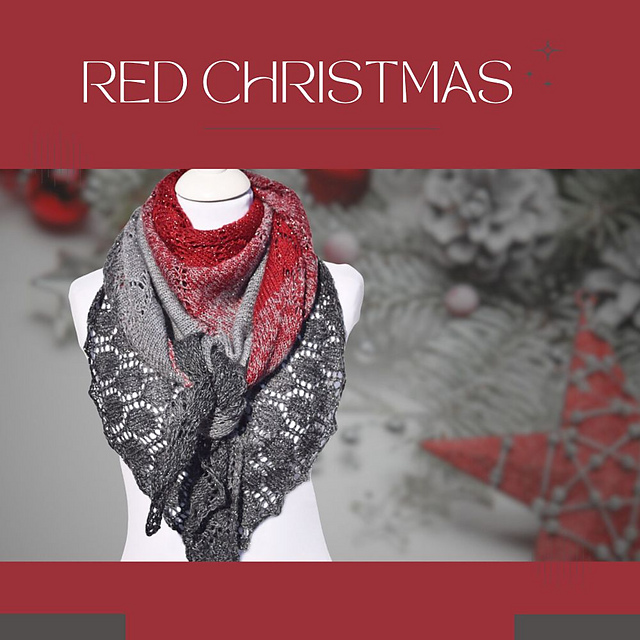 red christmas shawl