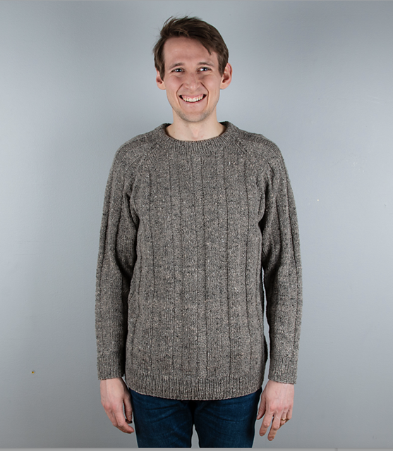 Herrtröja med raglan i Soft Wool Tweed
