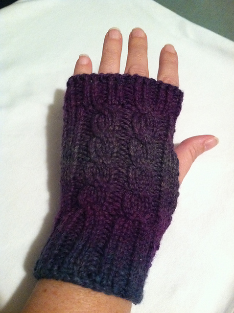 Machine Knit USM Cable Mitts
