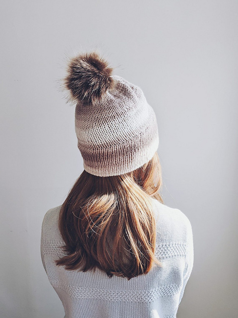 Knit Double Brim Ombre Hat