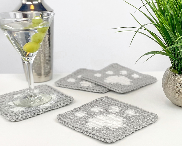 Paw Print Coasters