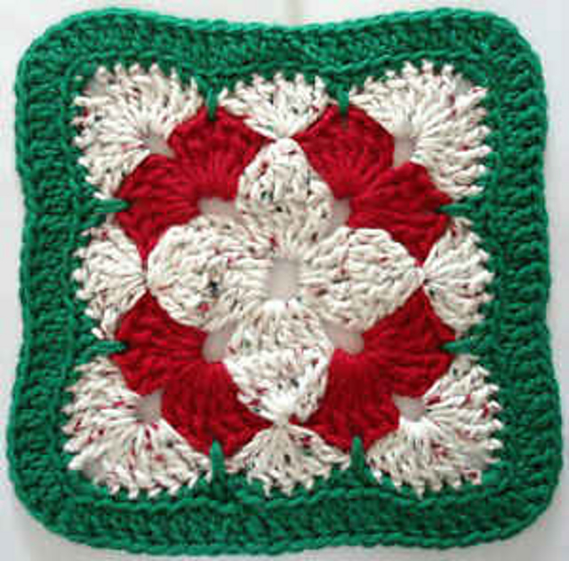 Christmas Flower Dishcloth