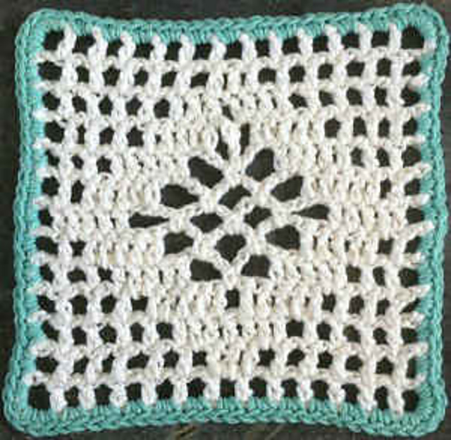 Diamond Filet Crochet Dishcloth - PB197