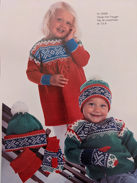 20408 Pullover, Dress, Cap, Dickey & Mittens