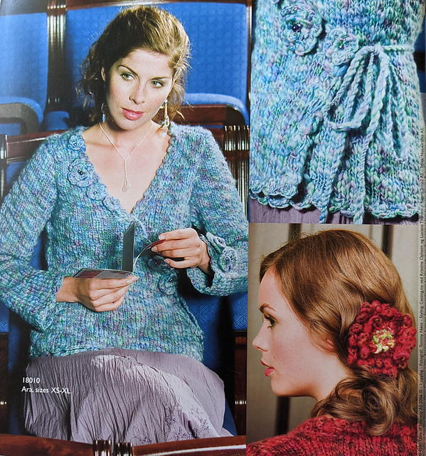 18010 Wrap Cardigan & Crochet Rose
