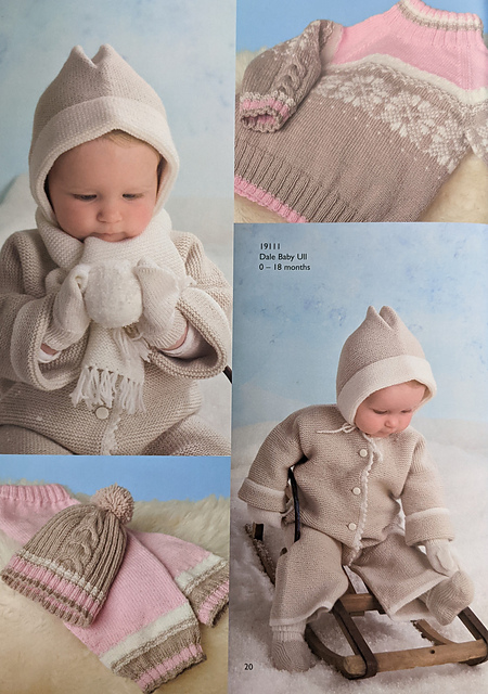 19111 Romper, Booties, Bonnet, Scarf & Mittens