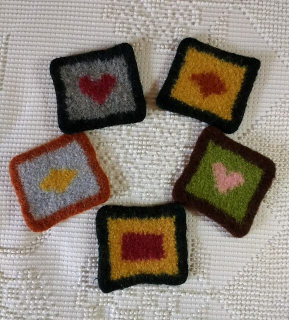 Ravelry Intarsia Felted Coasters pattern by Joy Jannotti