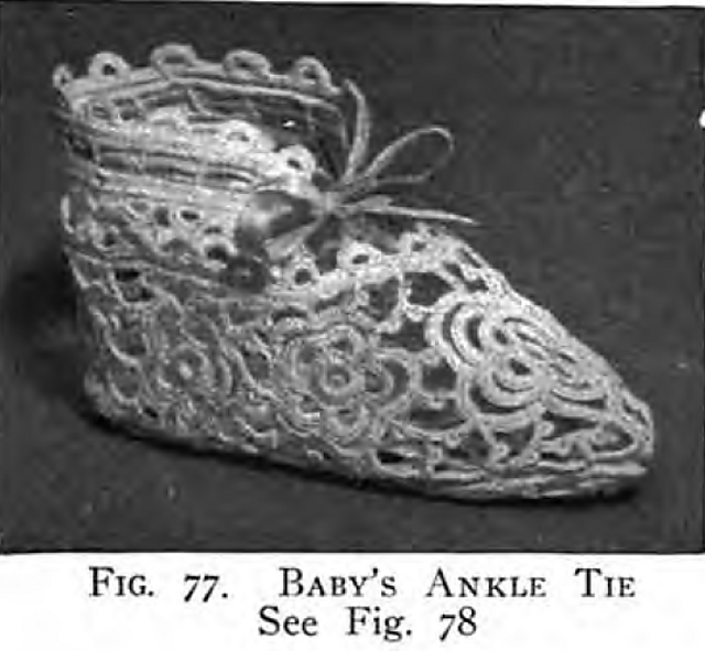 Baby ankle tie Irish crochet booties 