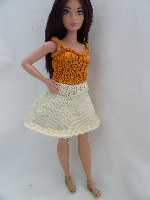 Skinny Rib Sweater and Gored Skirt