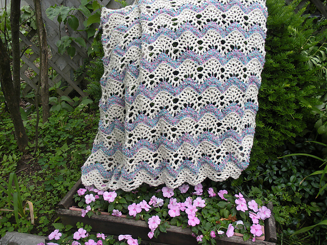 Lilac & White Baby Blanket