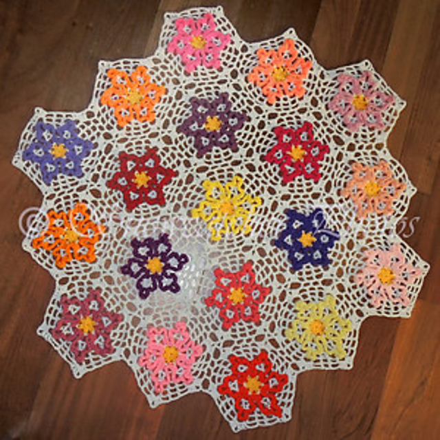 Wiggle Flower Motif and Afghan