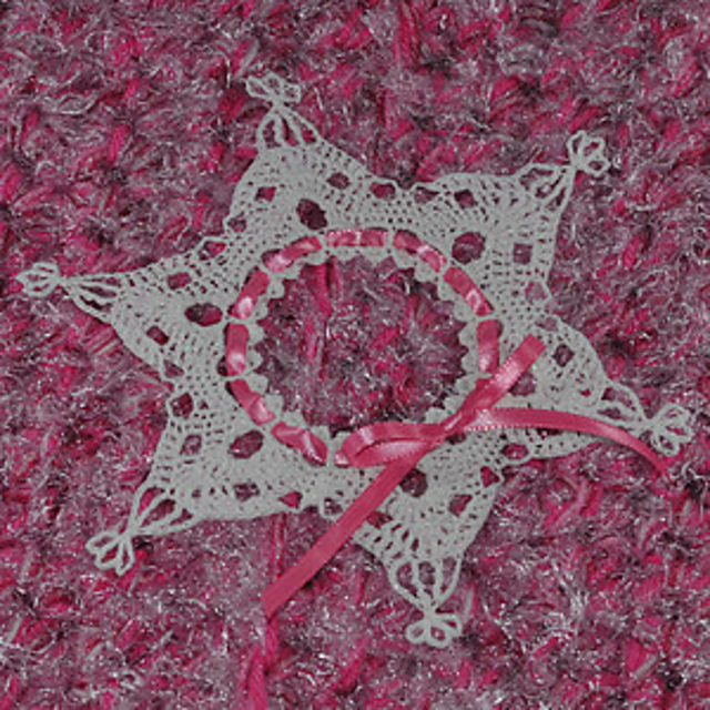 Pink Ribbon Snowflake Photo Frame