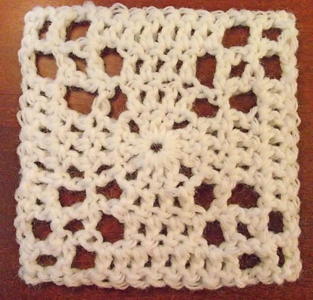 Corner Eyelet Lace Granny Square