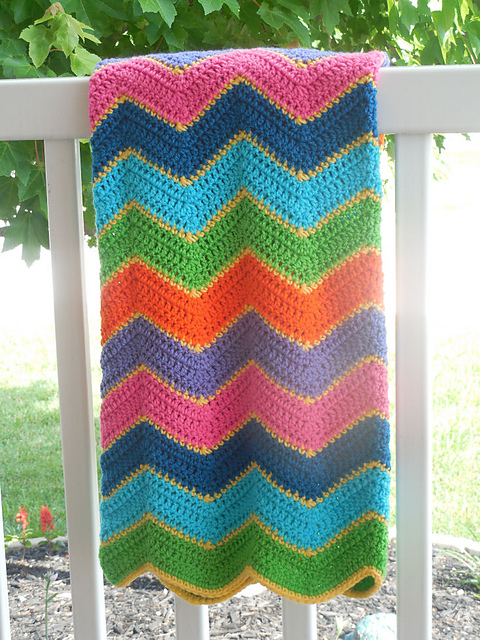 Rainbow Ripple Afghan
