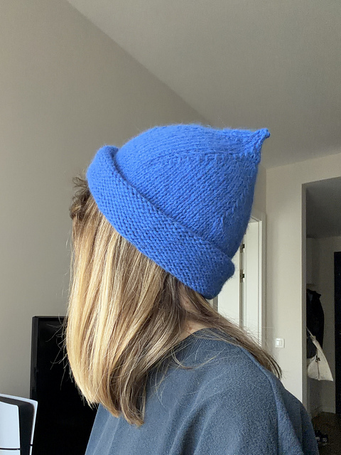 Blue Knotted Beanie