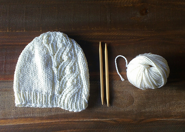 Cabled Lace Beanie