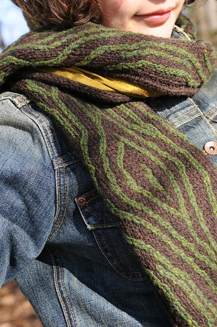 Faux Bois Scarf and Mittens