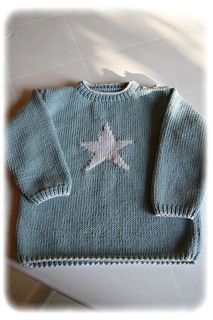 pull avec etoile en fleur de coton