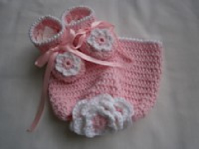 Flower Top Beanie and Booties