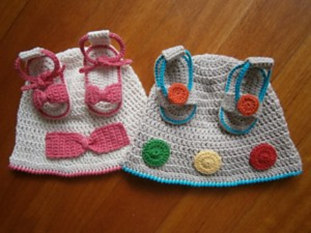 Bucket Sun Hats and Sandals
