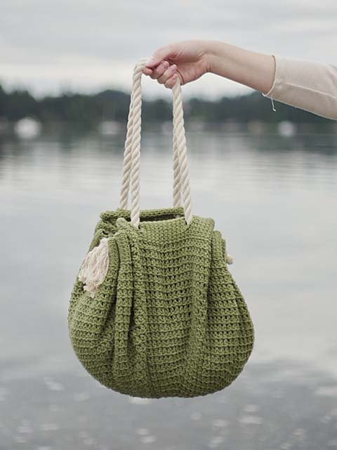 Tunisian Drawstring Market Bag