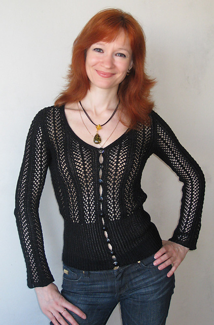 22 Silk Jacket with Lace Pattern