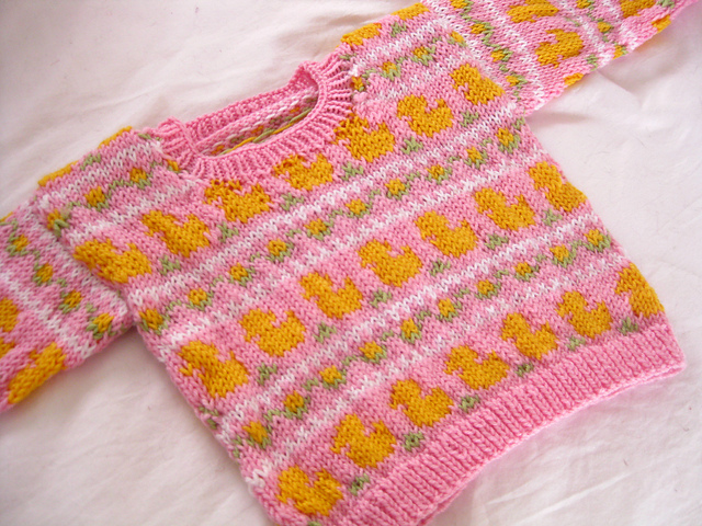 Duck Fair Isle Baby Sweater