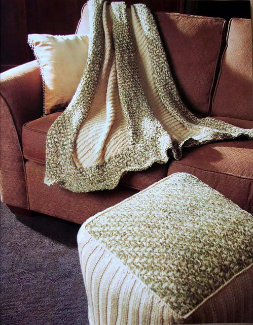 Herringbone Hassock & Throw