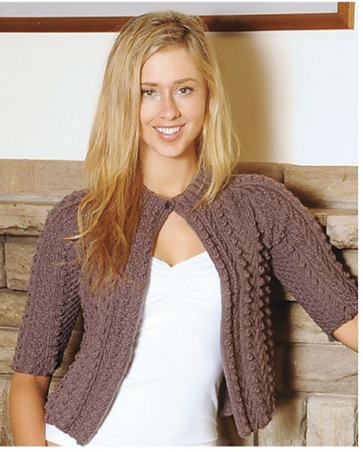 Cropped Cable Cardi