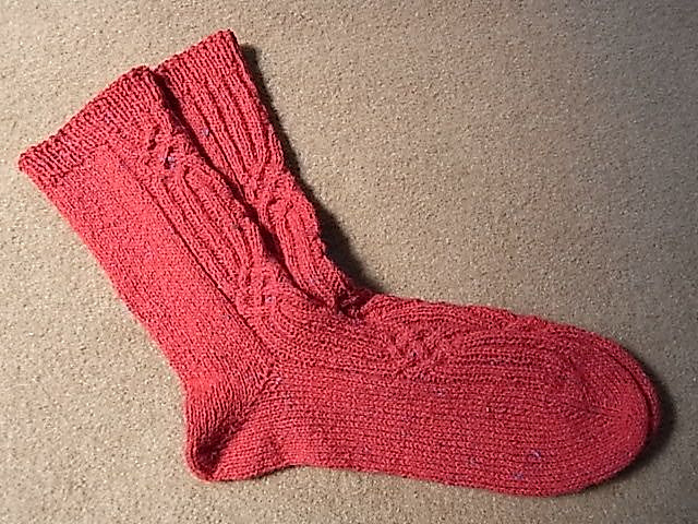 R. Short cable socks