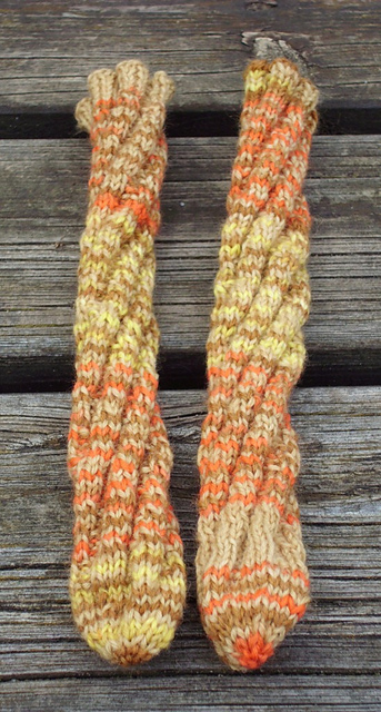Lange Spiralsocken ohne Ferse